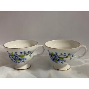 Set of 2 Forget Me Not by Rosina Hammersley Teacups Vintage Discontinued
